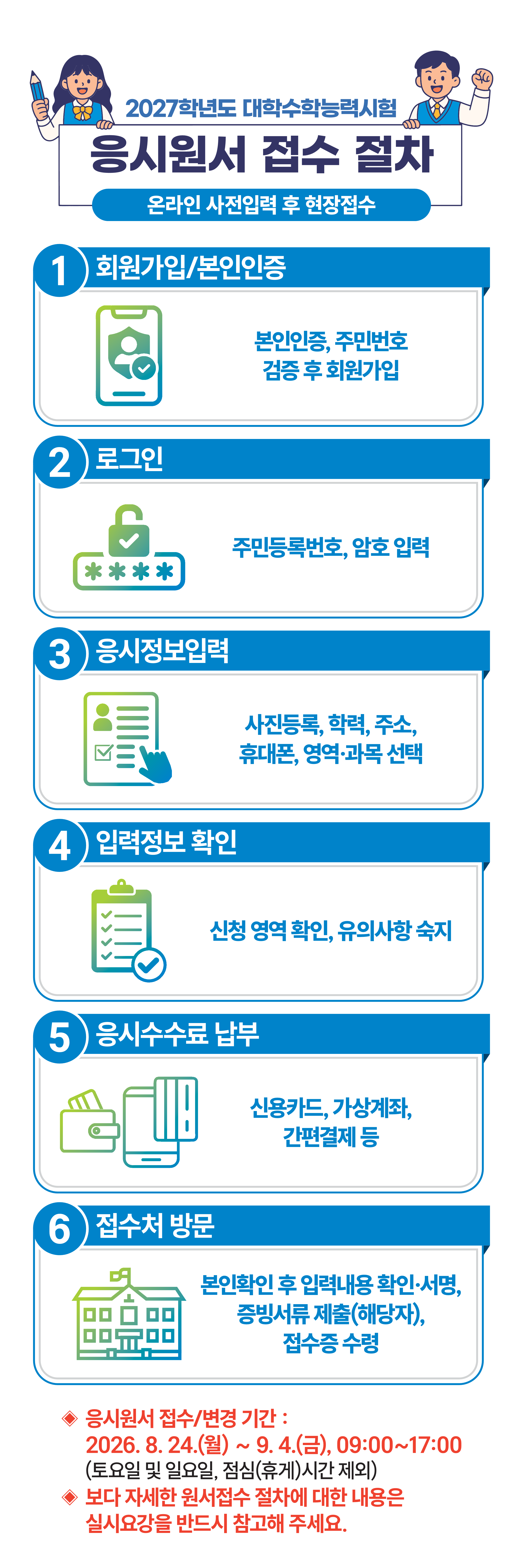 수능 응시원서 접수절차 안내